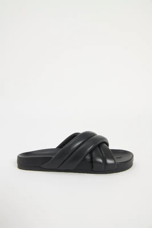 CROSSOVER LEATHER SLIDE sold by Nude Lucy