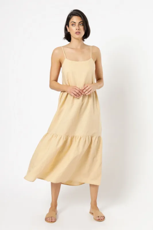 MILES LINEN MIDI DRESS sold by Nude Lucy
