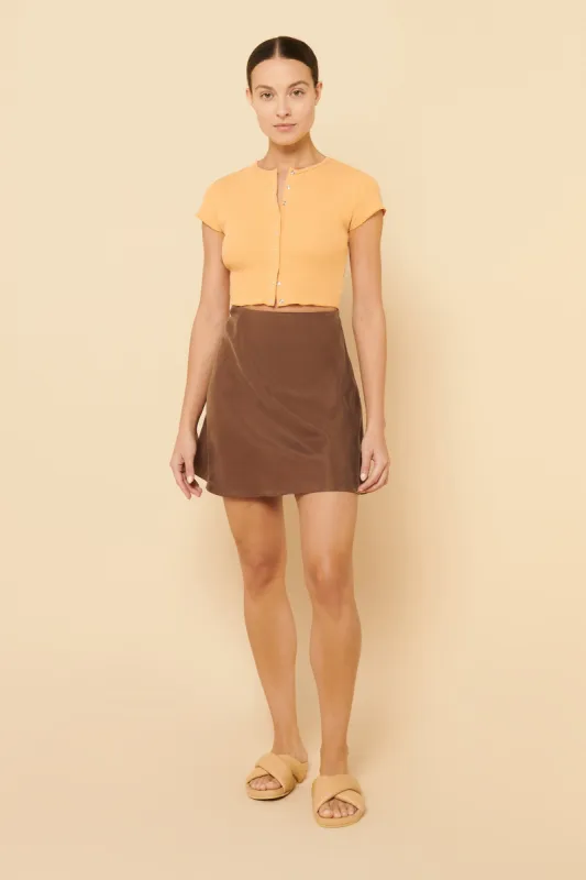 DYLAN BUTTON FRONT WAFFLE TEE sold by Nude Lucy