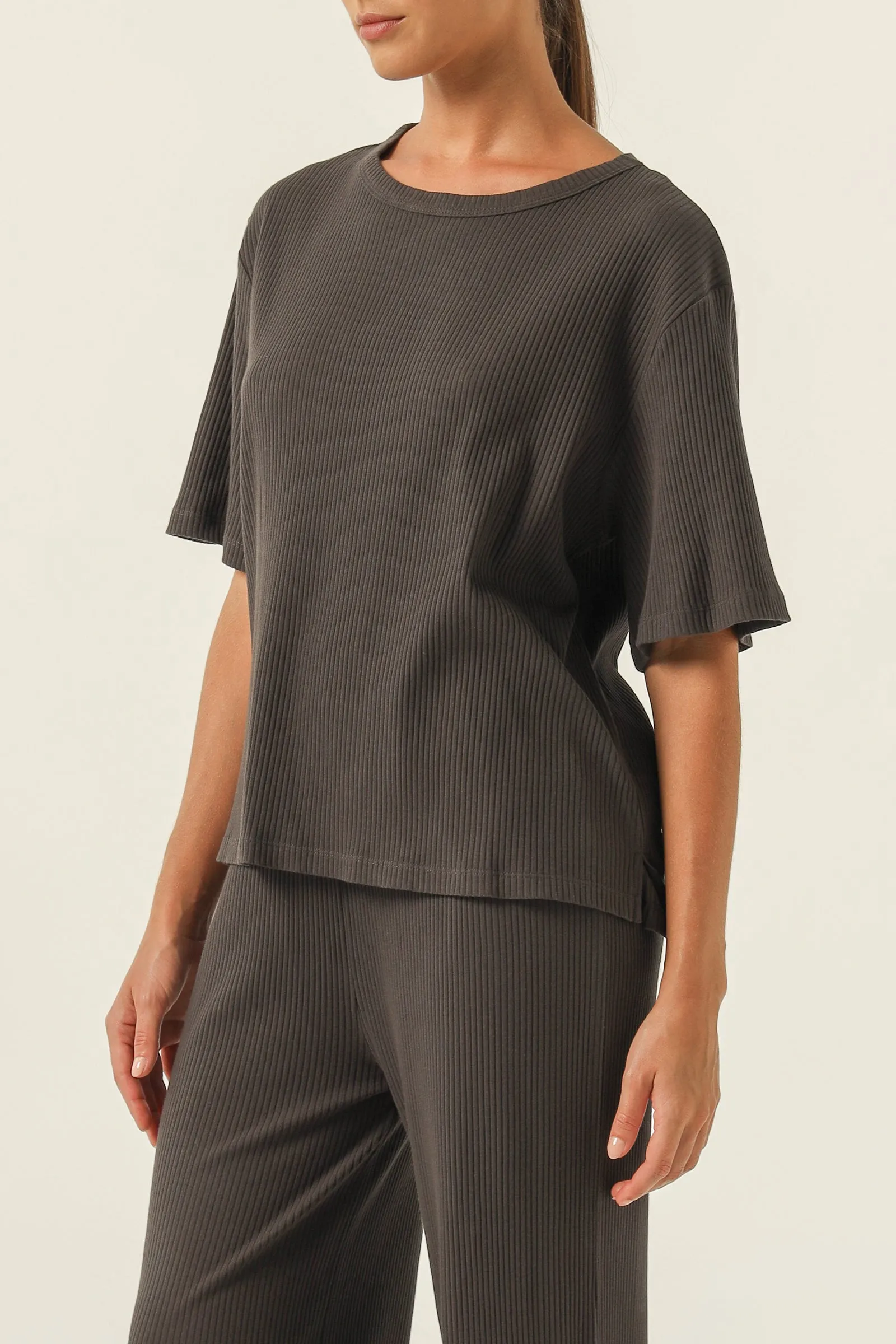 NUDE LOUNGE RIBBED TEE sold by Nude Lucy product image thumbnail 3
