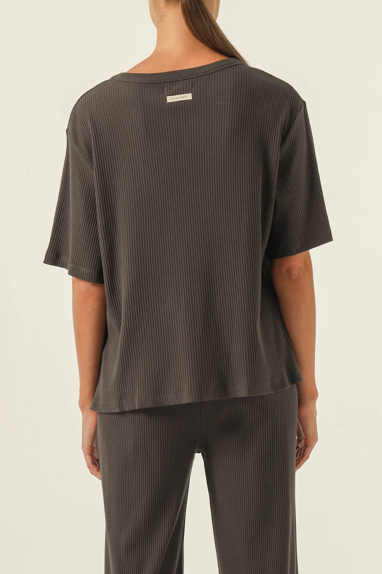 NUDE LOUNGE RIBBED TEE sold by Nude Lucy product image thumbnail 4