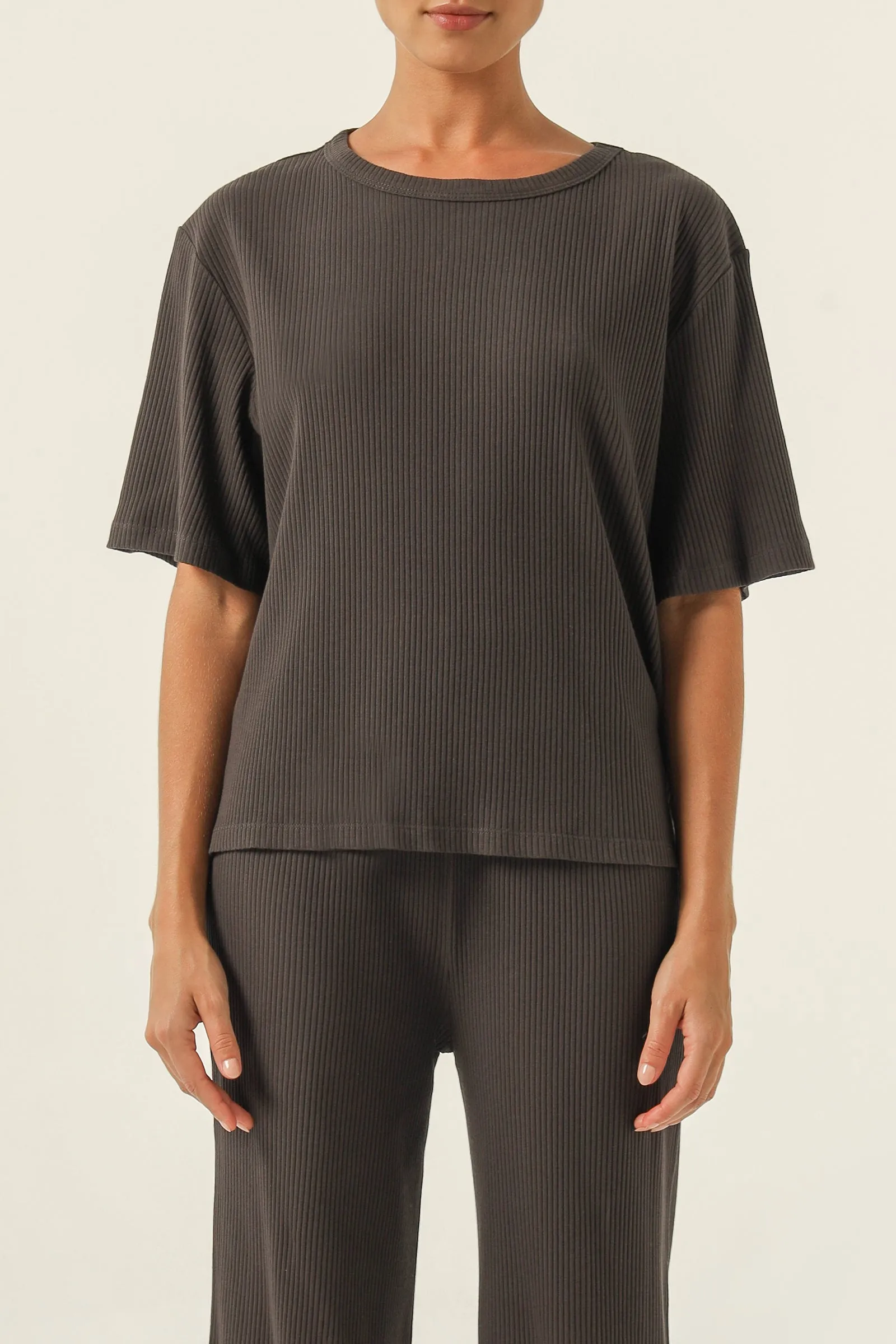 NUDE LOUNGE RIBBED TEE sold by Nude Lucy product image thumbnail 2