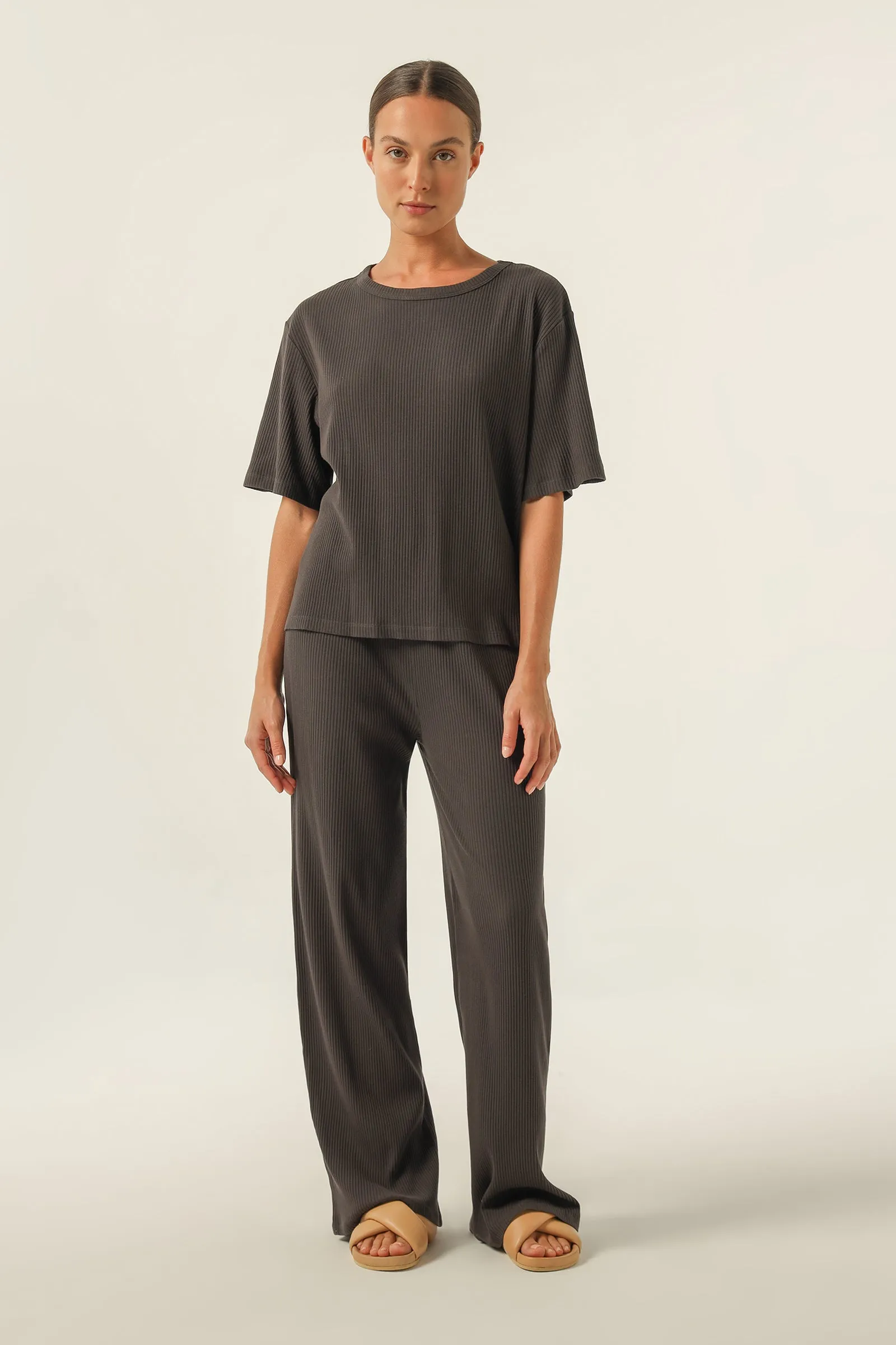 NUDE LOUNGE RIBBED TEE sold by Nude Lucy