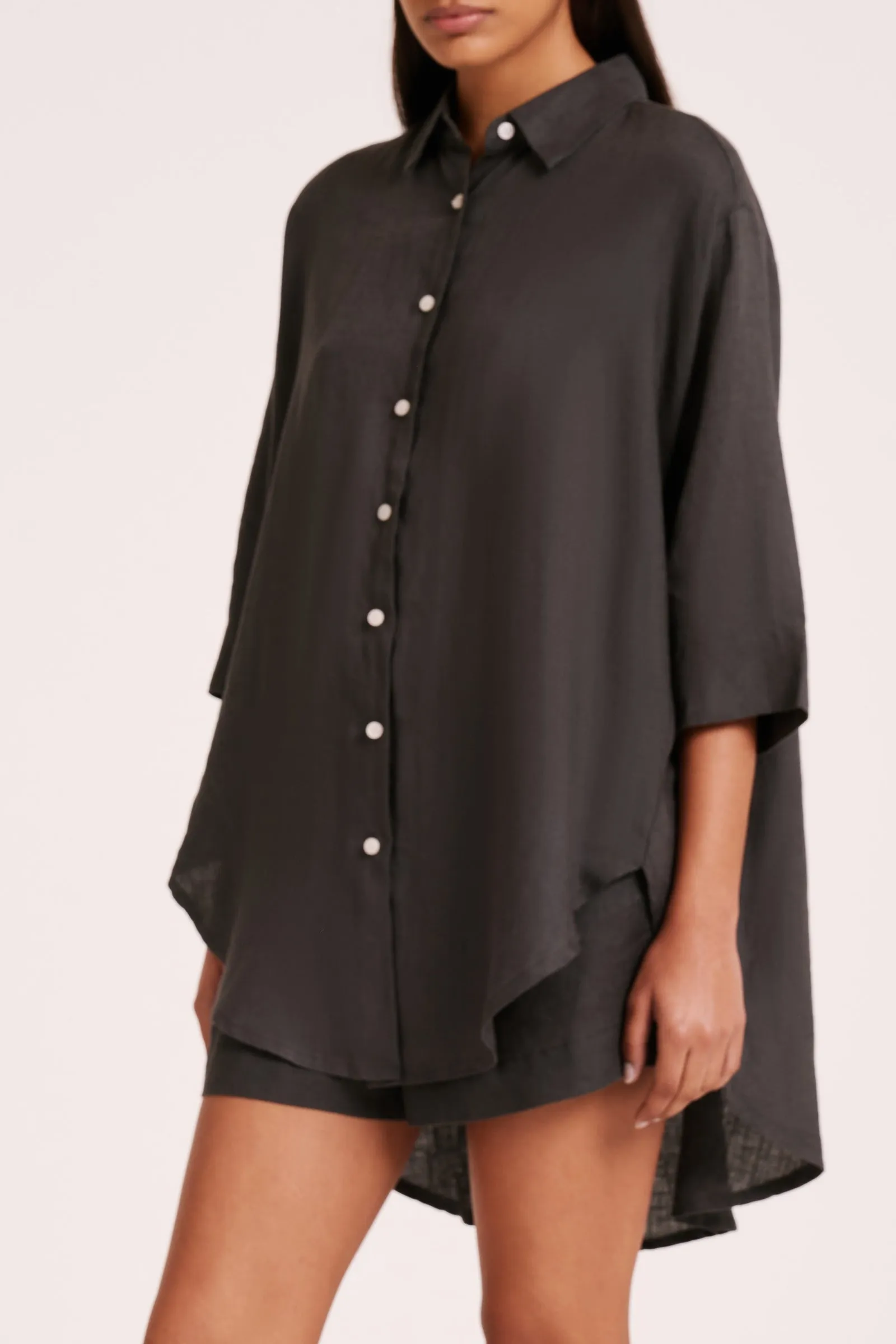 LOUNGE LINEN LONGLINE SHIRT sold by Nude Lucy product image thumbnail 3