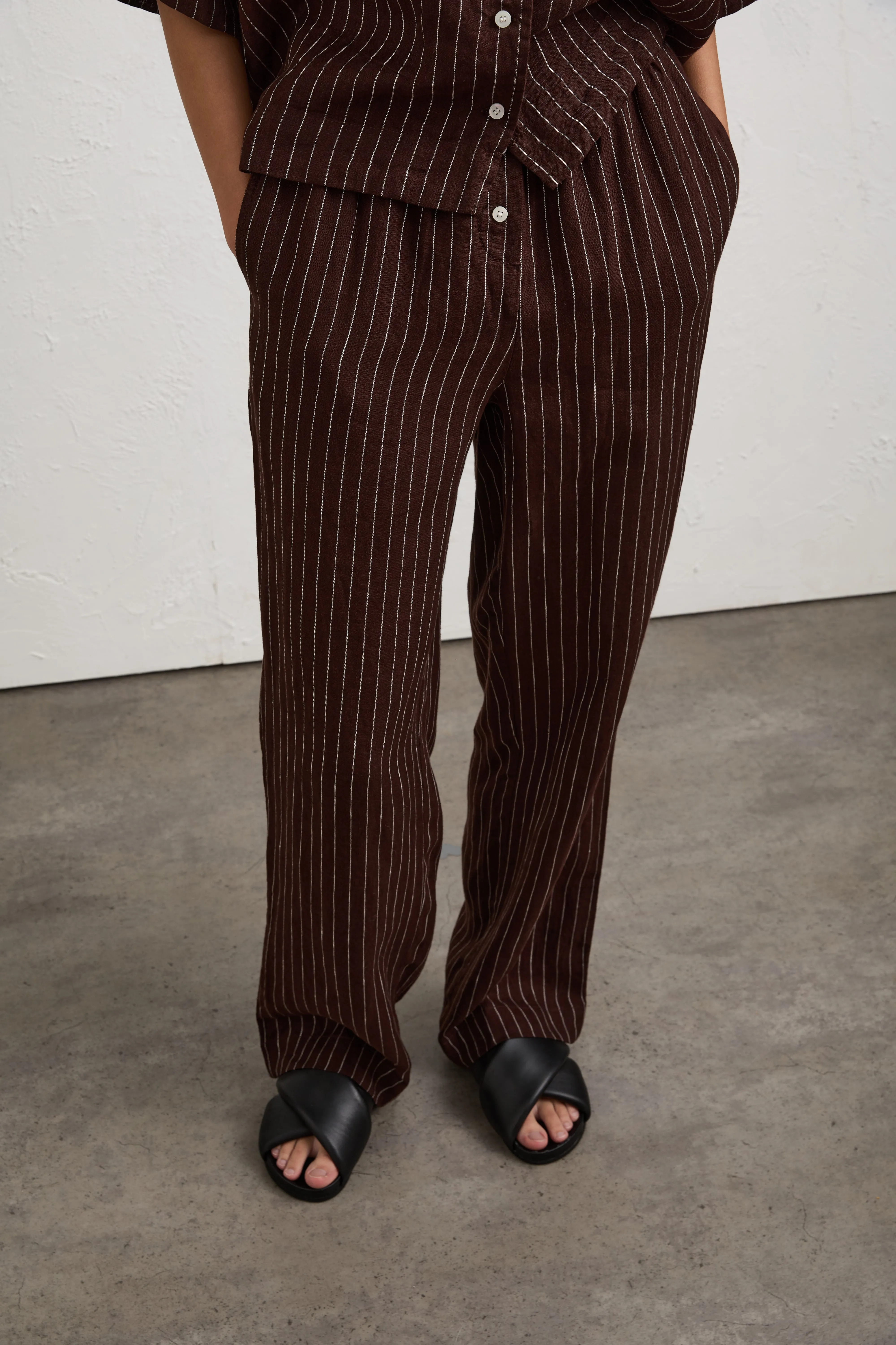 LOUNGE STRIPE LINEN PANT sold by Nude Lucy product image thumbnail 2