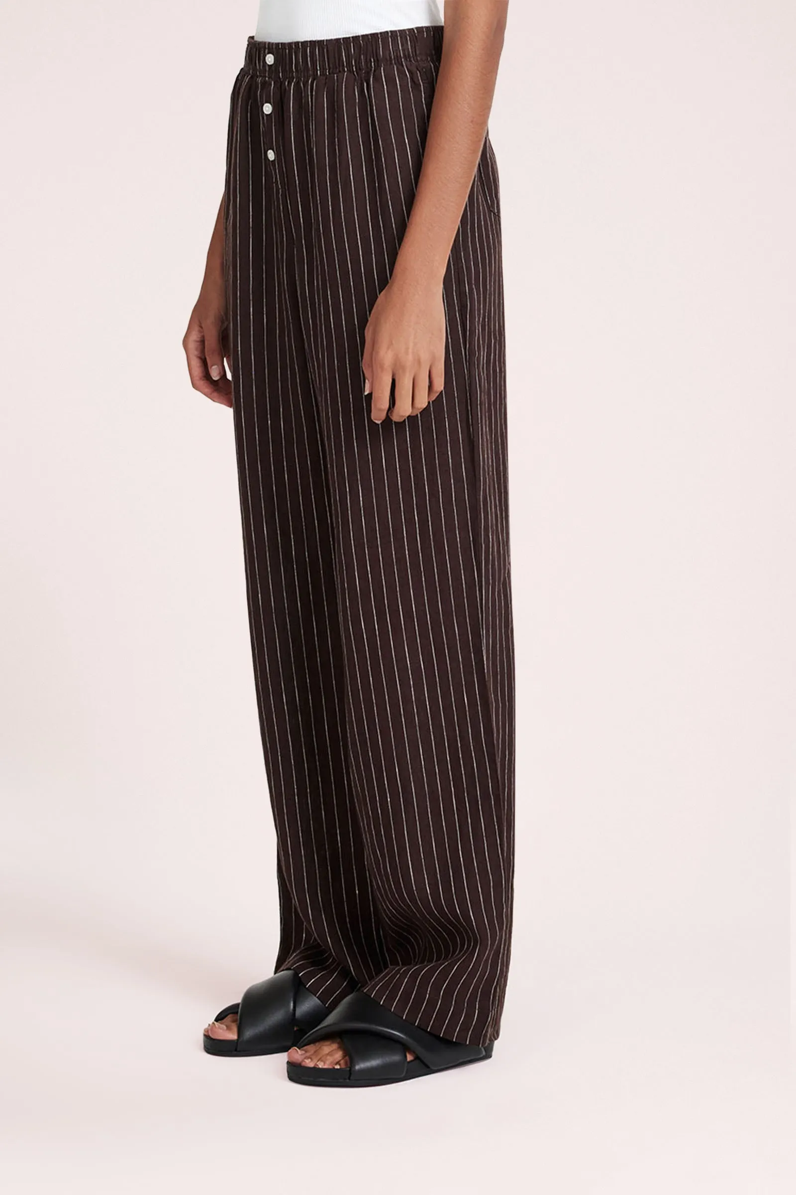 LOUNGE STRIPE LINEN PANT sold by Nude Lucy product image thumbnail 4