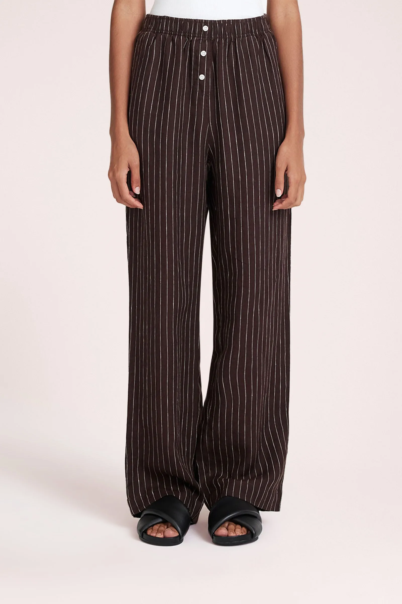 LOUNGE STRIPE LINEN PANT sold by Nude Lucy product image thumbnail 3