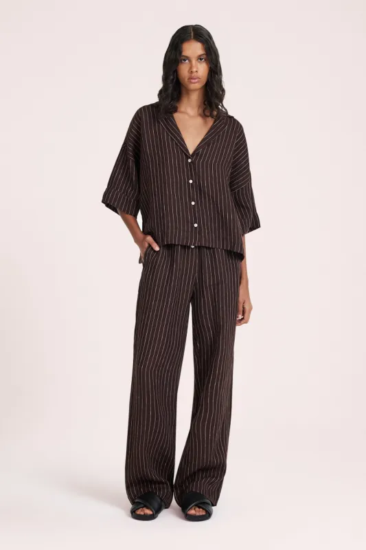 LOUNGE STRIPE LINEN PANT sold by Nude Lucy