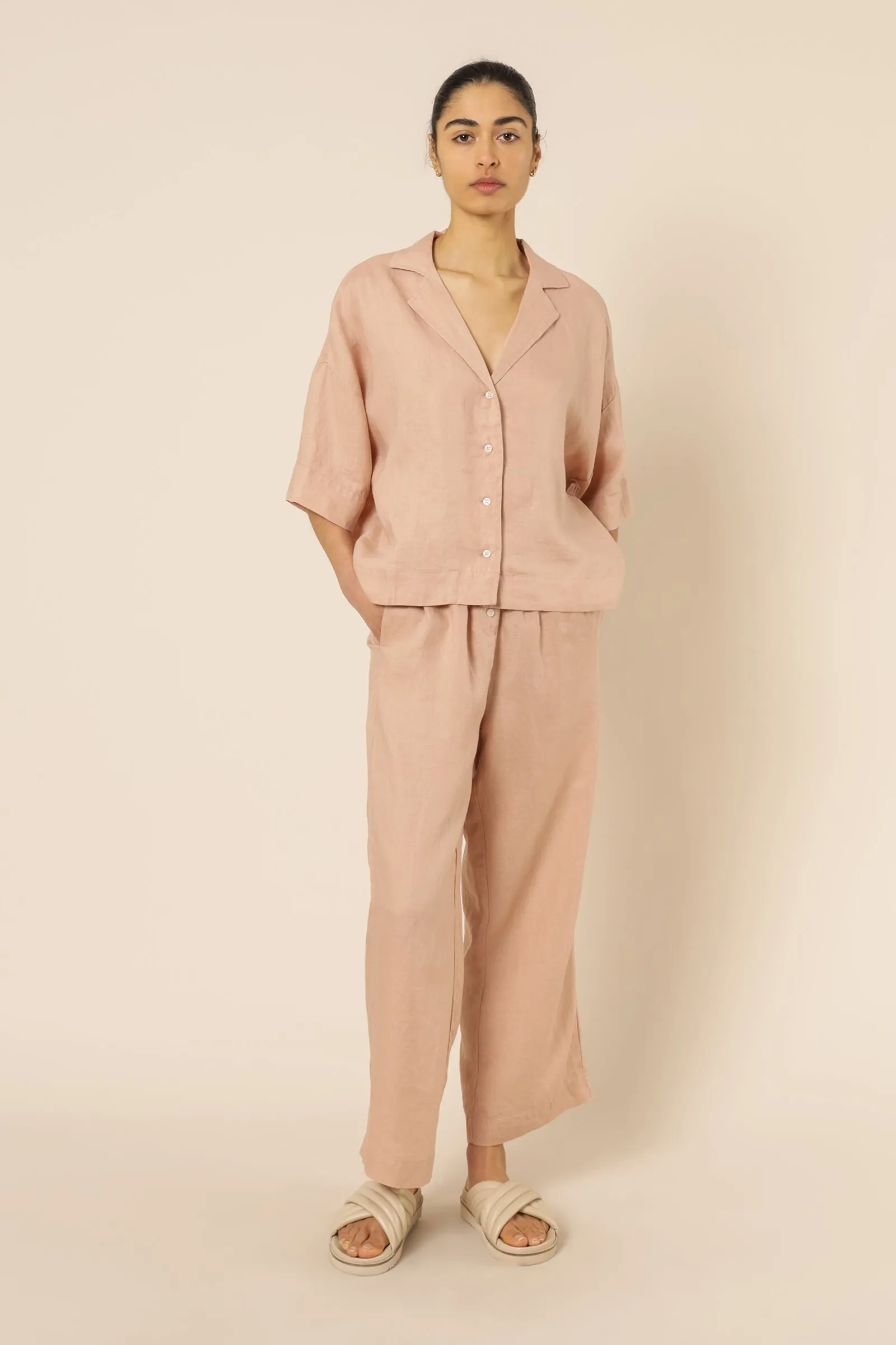 NUDE LINEN LOUNGE CROP PANT sold by Nude Lucy