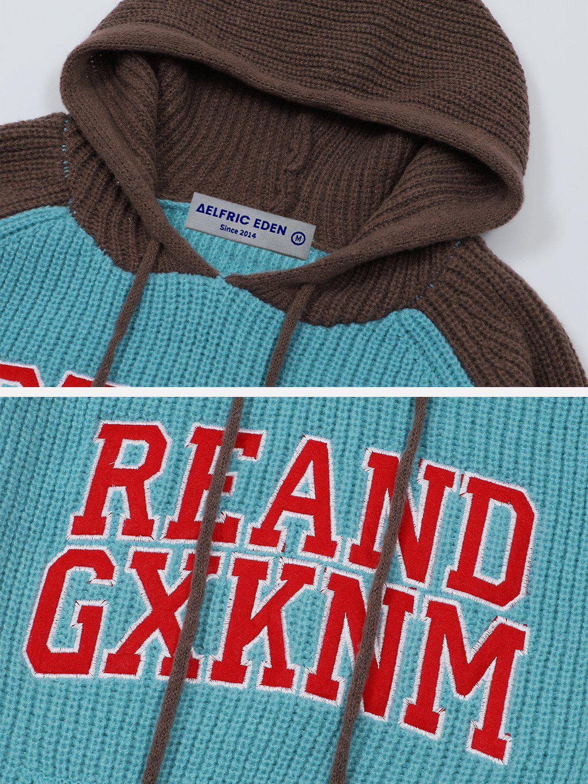 Aelfric Eden Patchwork Embroidery Letter Hoodie sold by Aelfric Eden product image thumbnail 4