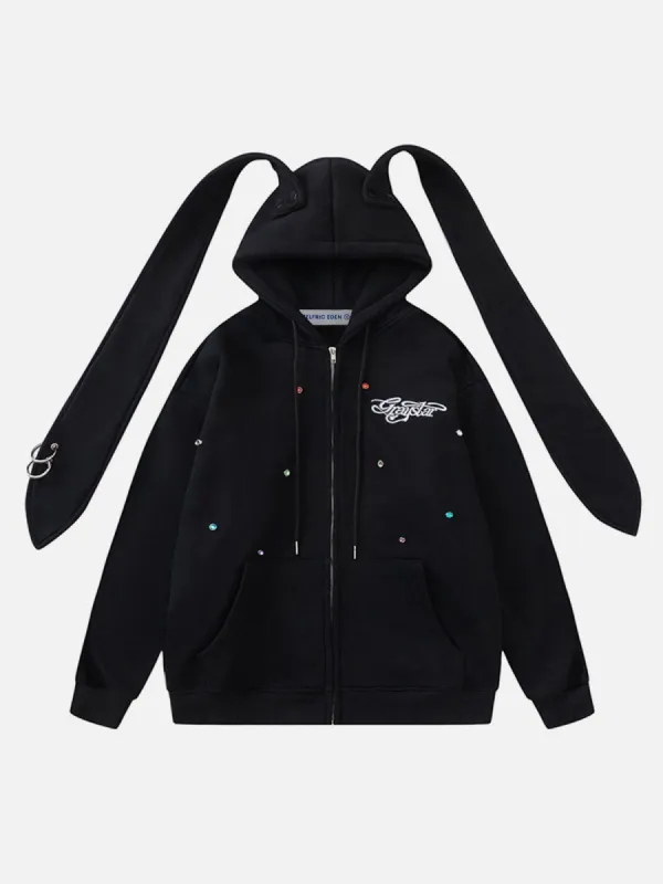 Aelfric Eden Stripe Rabbit Ear Knit Hoodie | Parallel