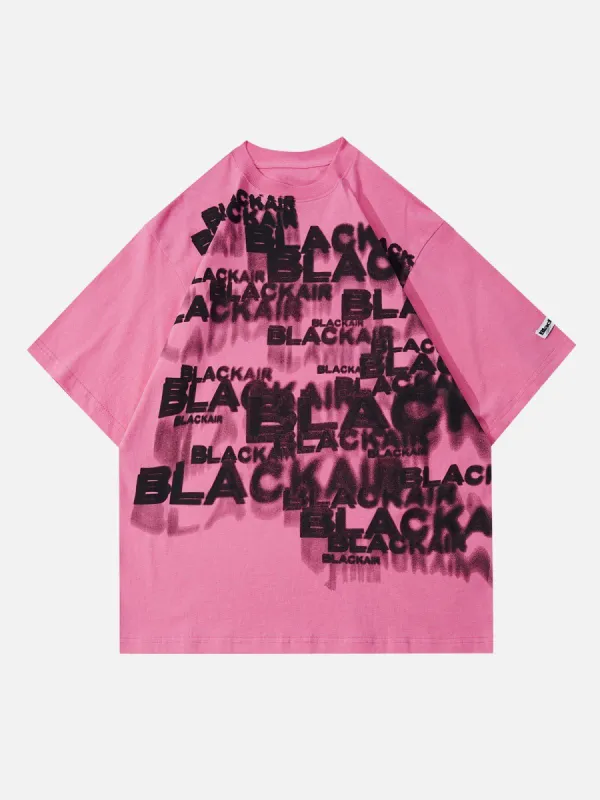 Aelfric Eden Fuzzy Letters Repeat Print Shadow Tee sold by Aelfric Eden