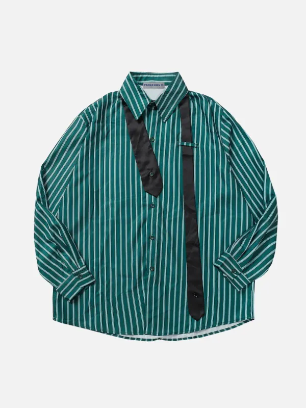 Aelfric Eden Tie Striped Long Sleeve Shirt sold by Aelfric Eden
