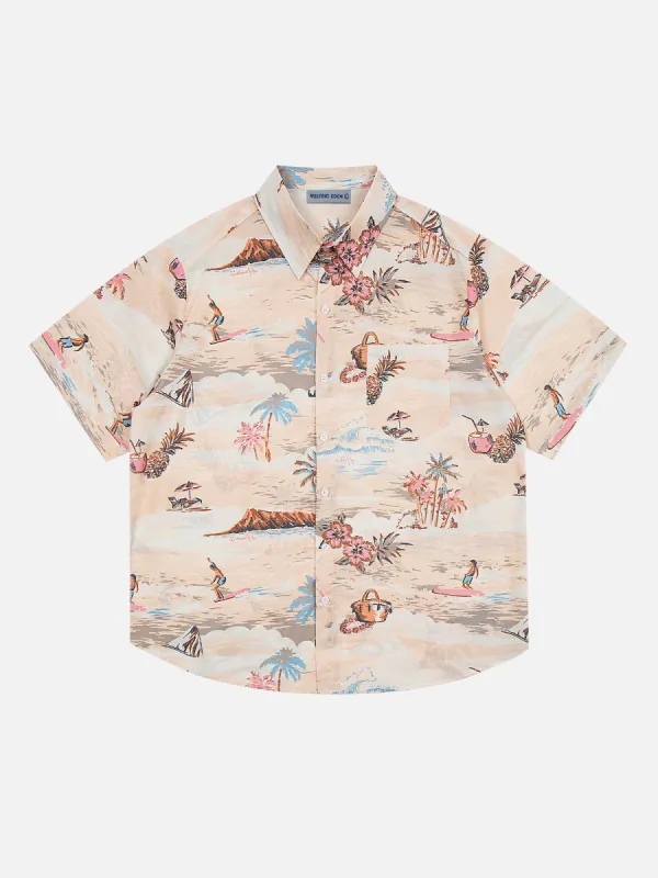 Aelfric Eden Surfing Print Short Sleeve Shirt sold by Aelfric Eden