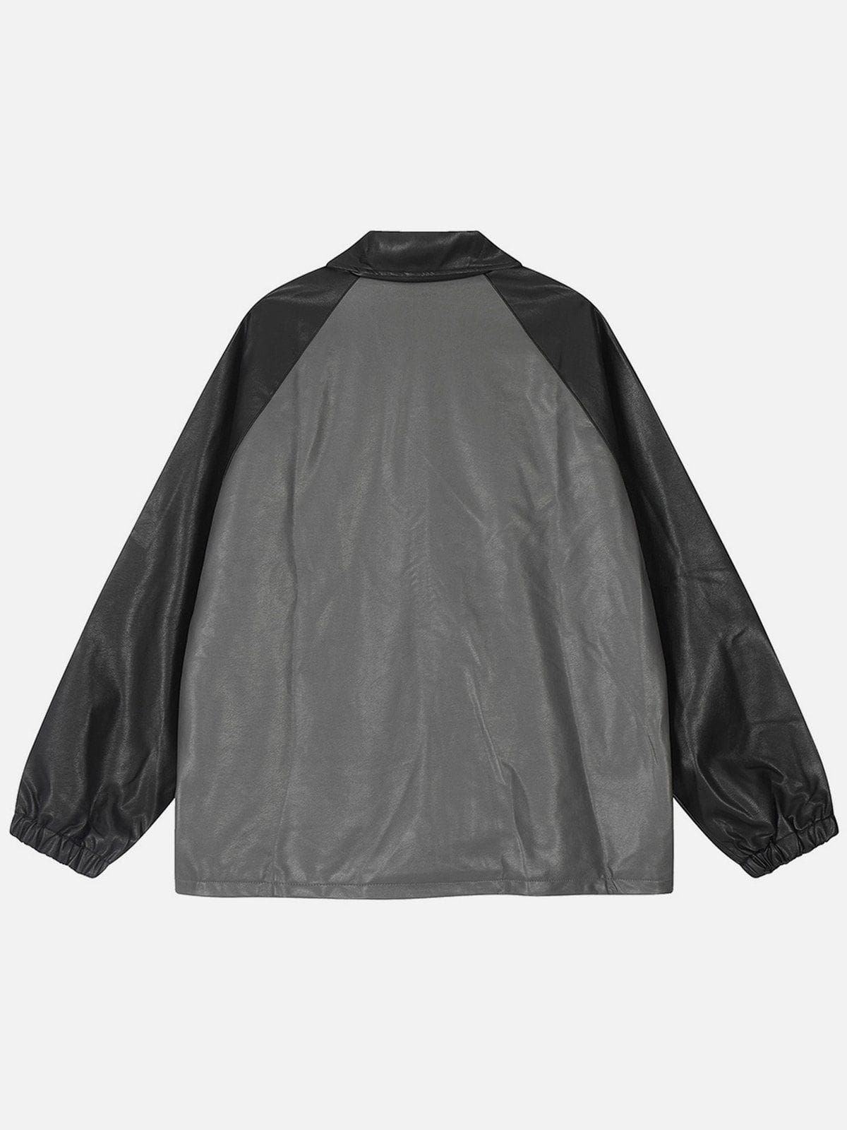 Aelfric Eden Patchwork Color Blocking Leather Jacket sold by Aelfric Eden product image thumbnail 2