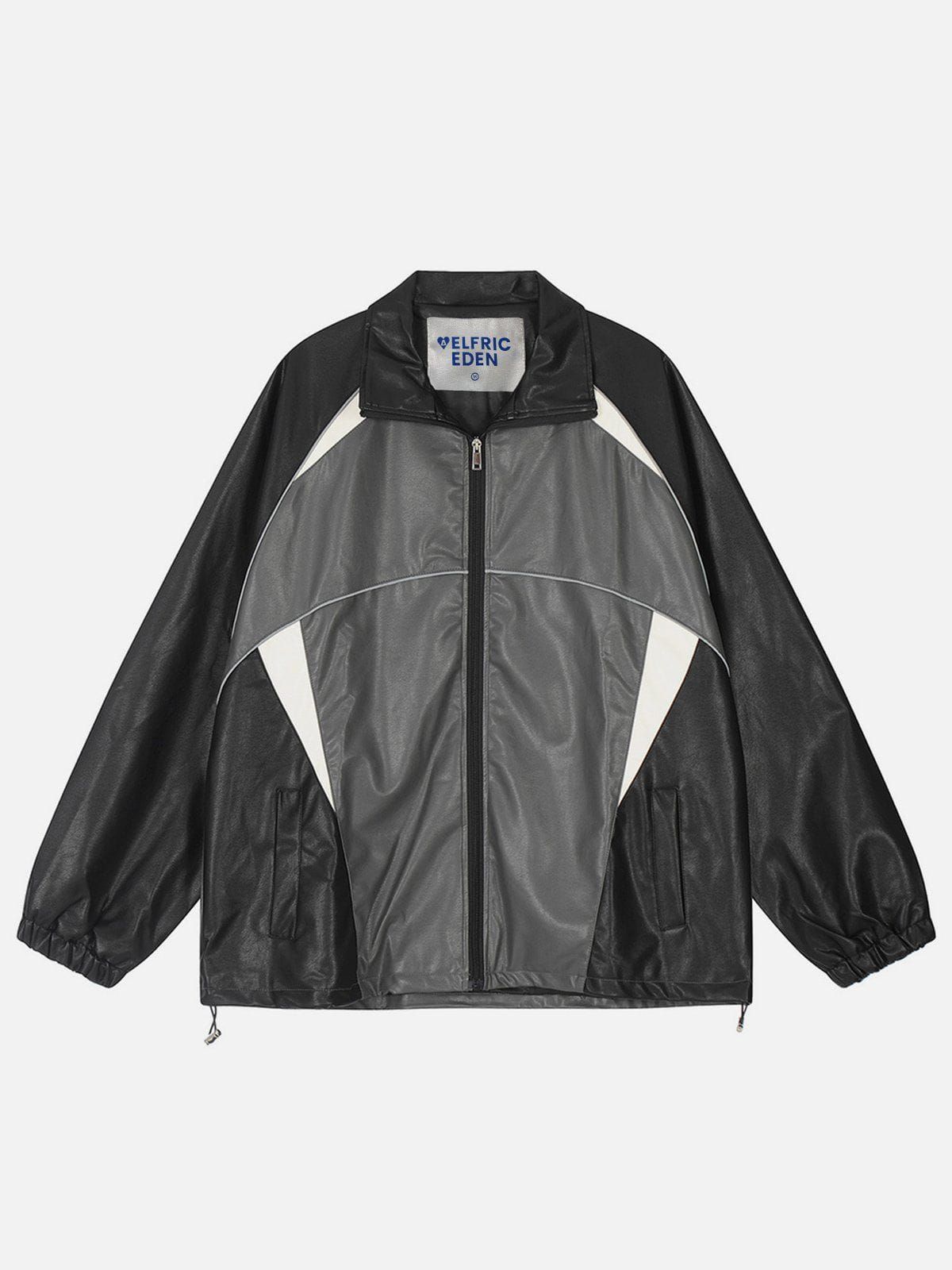 Aelfric Eden Patchwork Color Blocking Leather Jacket sold by Aelfric Eden