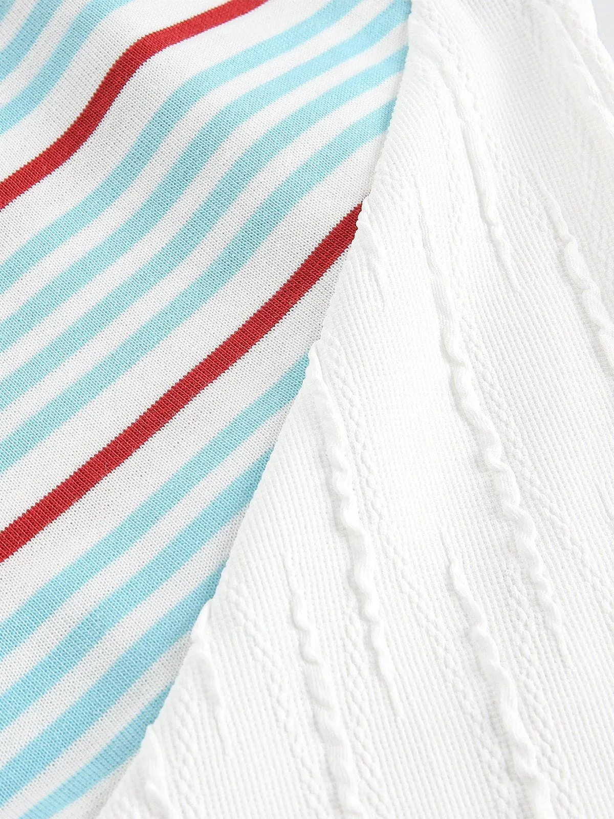 Aelfric Eden Stripe Texture Patchwork Tee sold by Aelfric Eden product image thumbnail 4