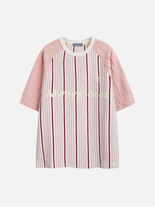 Aelfric Eden Stripe Texture Patchwork Tee sold by Aelfric Eden