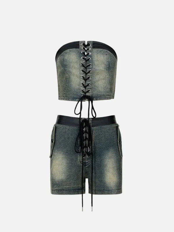 Aelfric Eden Vintage Washed Denim Tank Top Set sold by Aelfric Eden