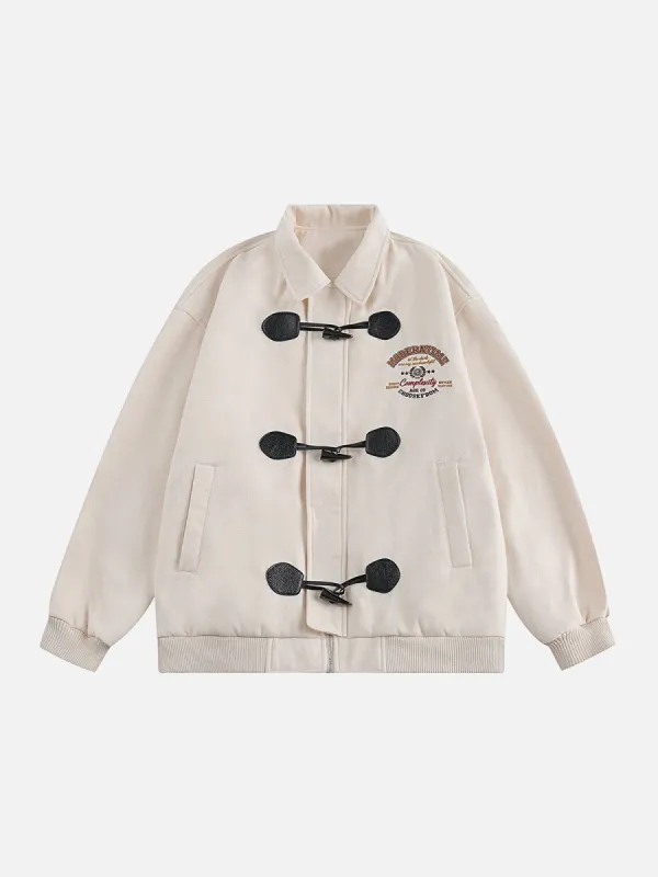 Aelfric Eden Large Buttons Solid Embroidered Patch Jacket sold by Aelfric Eden