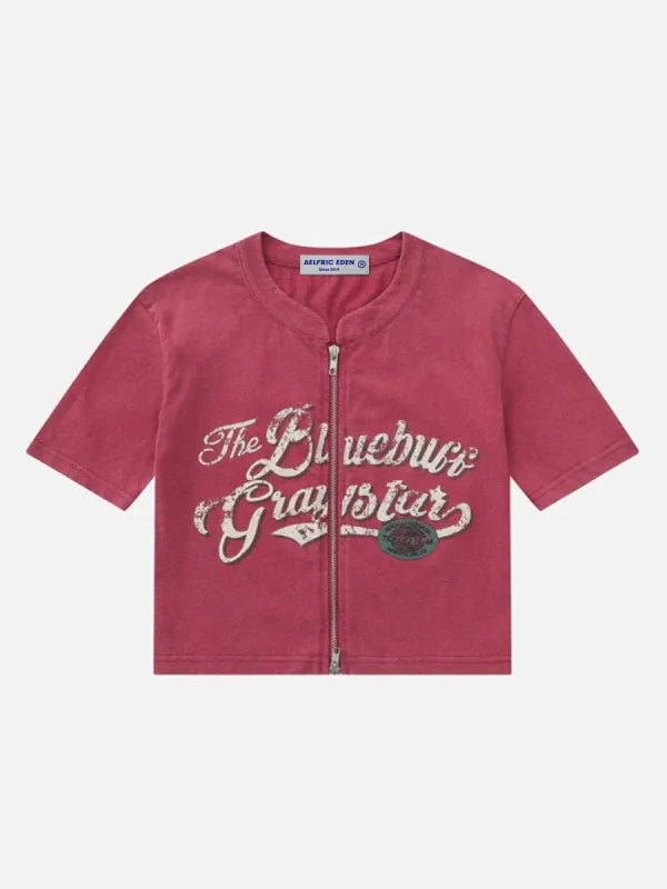 Washed Distressed Letter Print Tee sold by Aelfric Eden