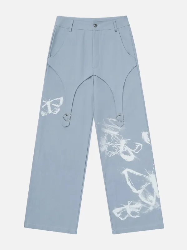 Graffiti Butterfly Print Pants sold by Aelfric Eden