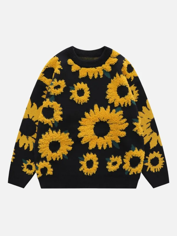 Sunflower Flocking Print Sweater sold by Aelfric Eden