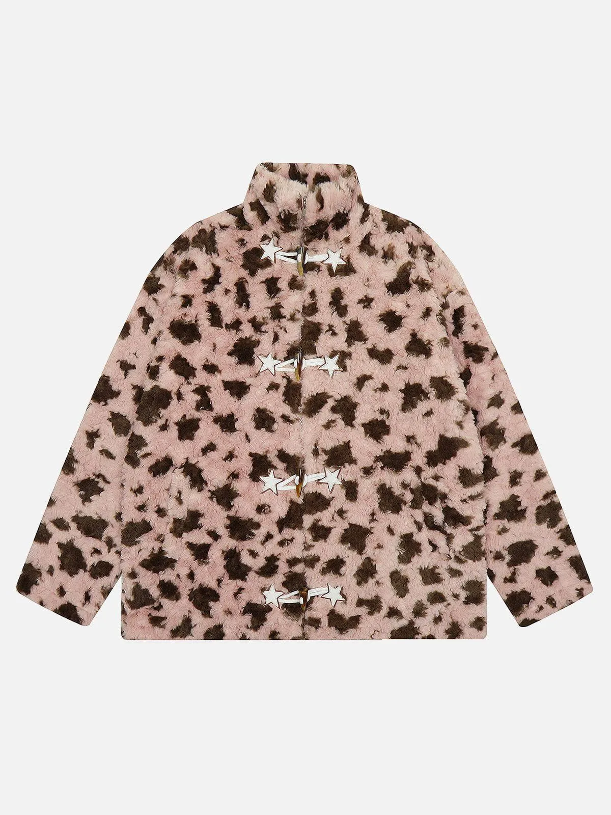 Aelfric Eden Leopard Star Button Sherpa Coat sold by Aelfric Eden product image thumbnail 3