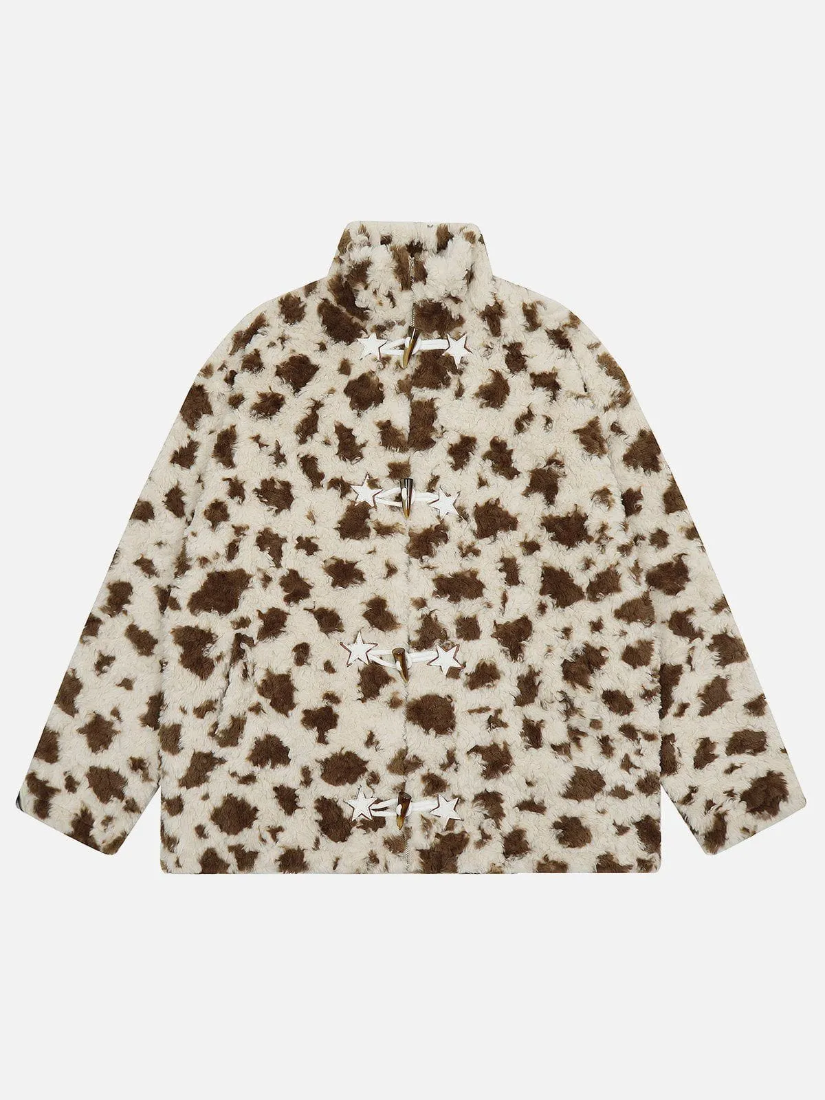Aelfric Eden Leopard Star Button Sherpa Coat sold by Aelfric Eden