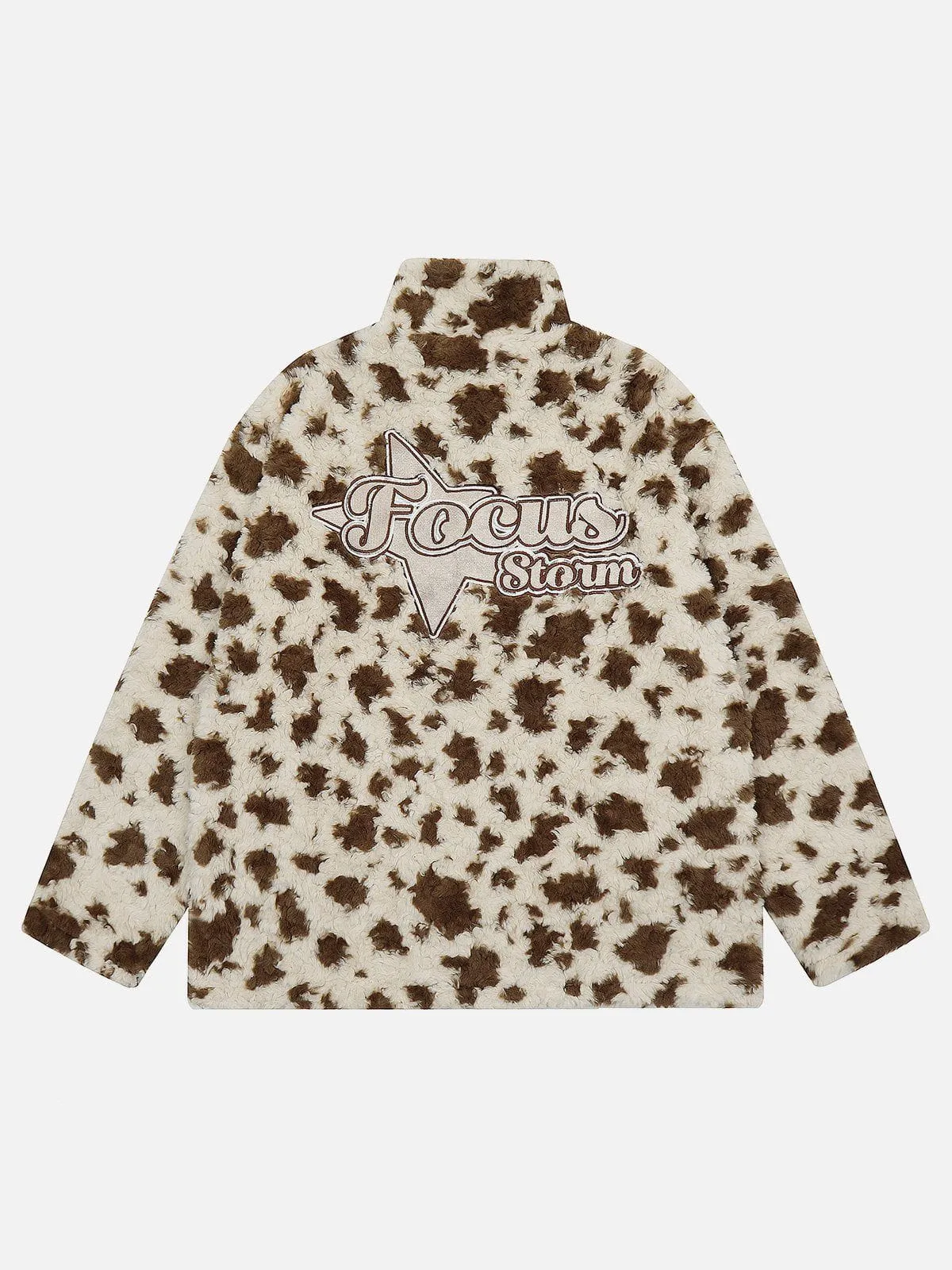 Aelfric Eden Leopard Star Button Sherpa Coat sold by Aelfric Eden product image thumbnail 4