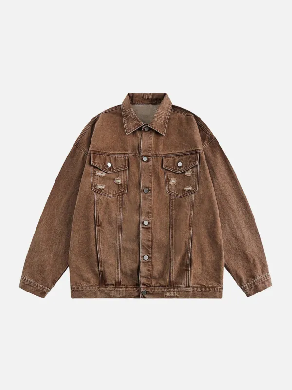 Aelfric Eden Solid Patchwork Distressed Washed Jacket sold by Aelfric Eden