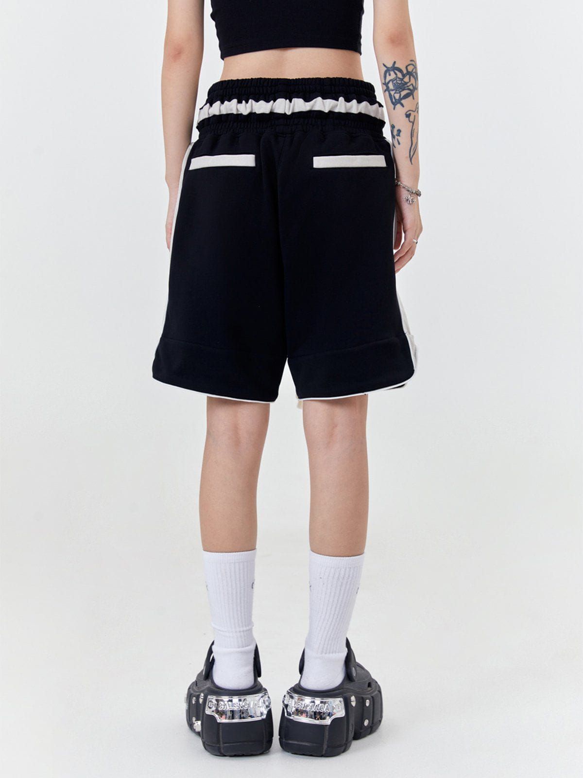 Aelfric Eden Patchwork Letter Embroidery Shorts sold by Aelfric Eden product image thumbnail 6