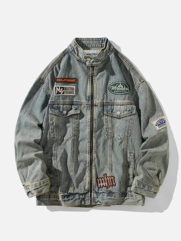 Aelfric Eden Washed Denim Racing Jacket sold by Aelfric Eden