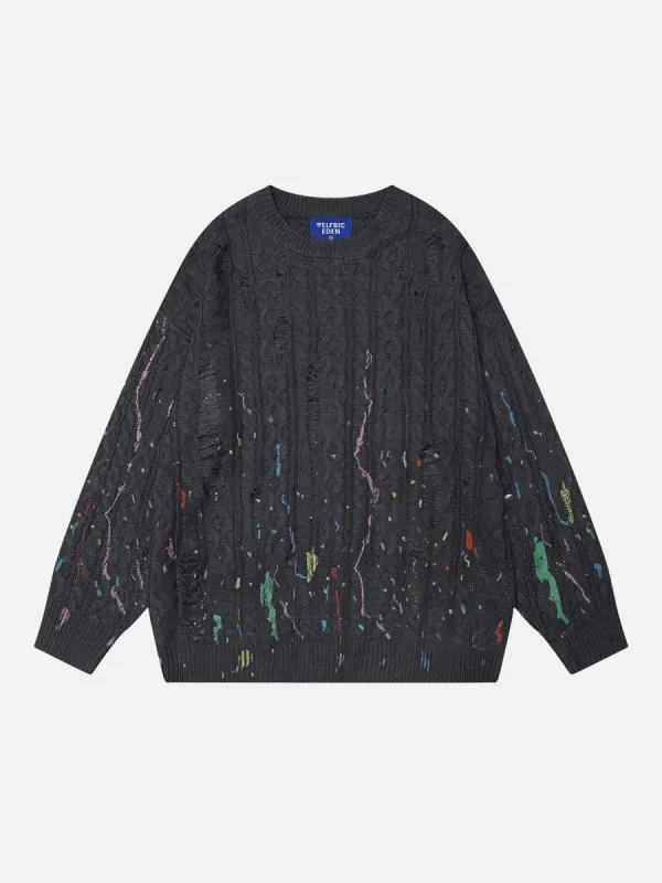 Aelfric Eden Splash-Ink Distressed Sweater sold by Aelfric Eden