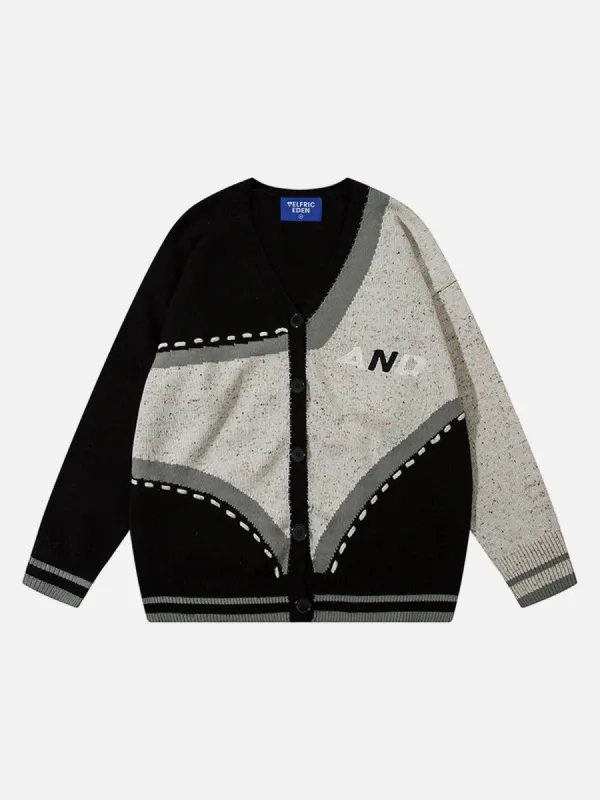 Aelfric Eden Color Blocking Stripe Turtleneck Cardigan