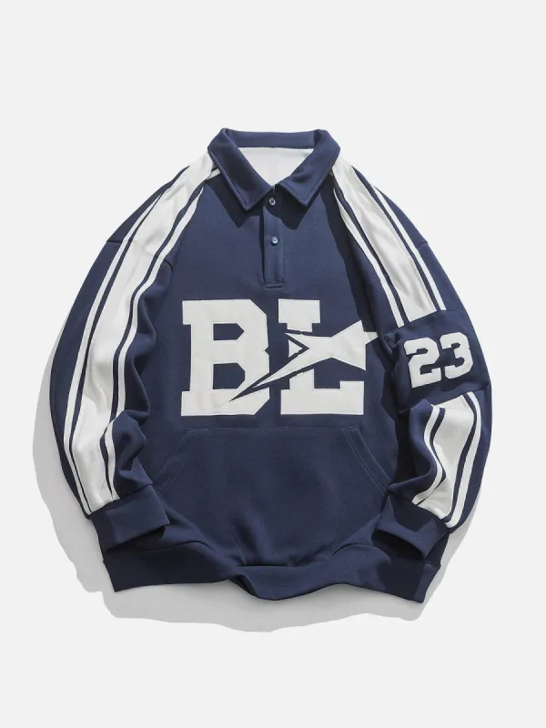 Aelfric Eden Star Letter BL Stripe Sweatshirt sold by Aelfric Eden