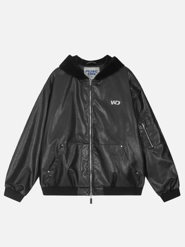 Aelfric Eden Faux Leather Hooded Racing Jacket sold by Aelfric Eden