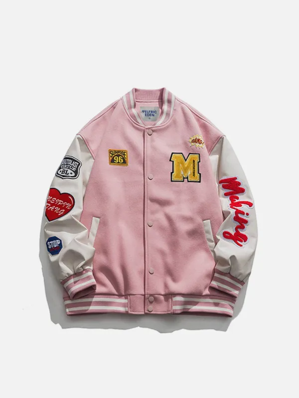Aelfric Eden Fabric Patchwork Varsity Jacket sold by Aelfric Eden