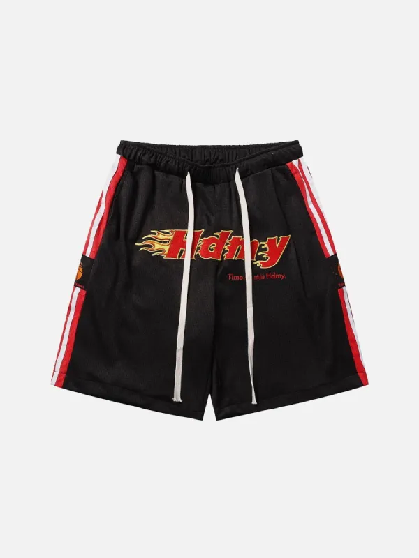Aelfric Eden Flame Elements Basketball Embroidery Shorts sold by Aelfric Eden