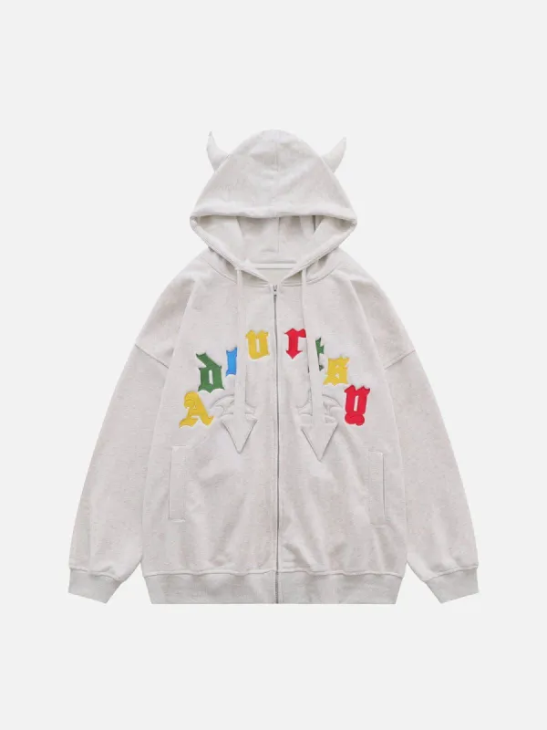 Aelfric Eden Embroidery Demon Horn Hoodie sold by Aelfric Eden