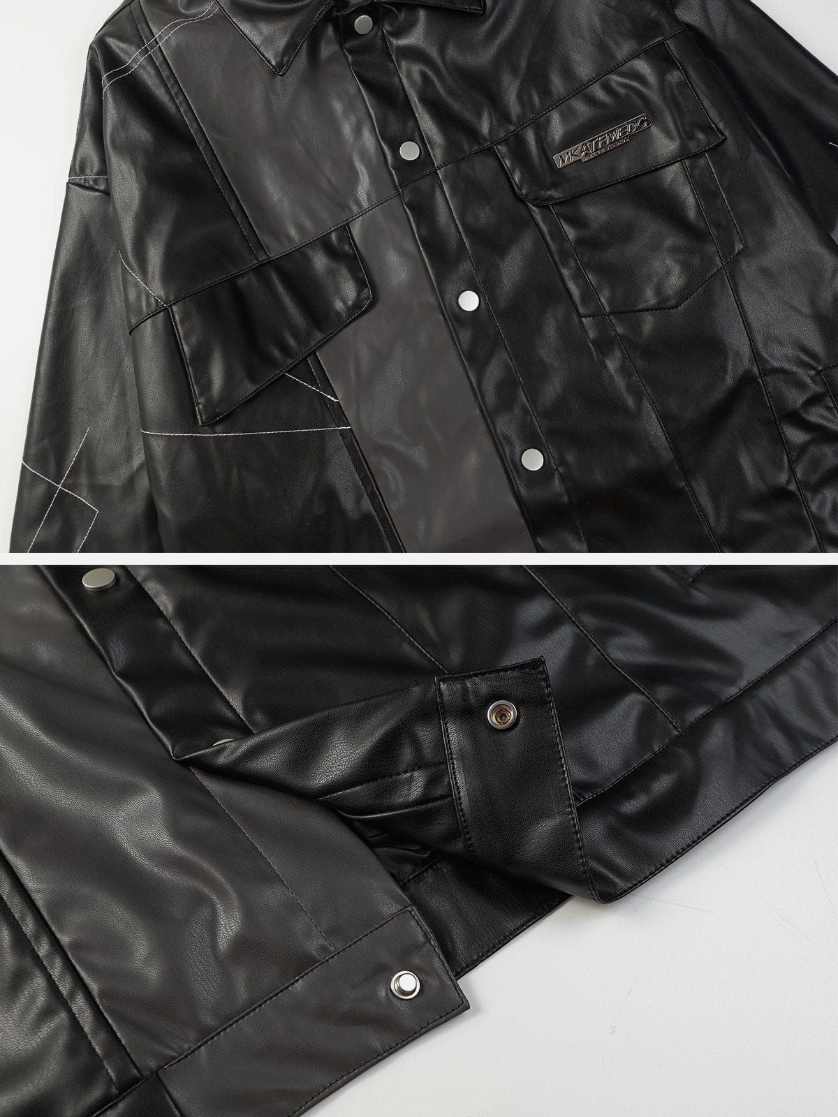 Aelfric Eden Irregular Patchwork Faux Leather Jacket sold by Aelfric Eden product image thumbnail 4