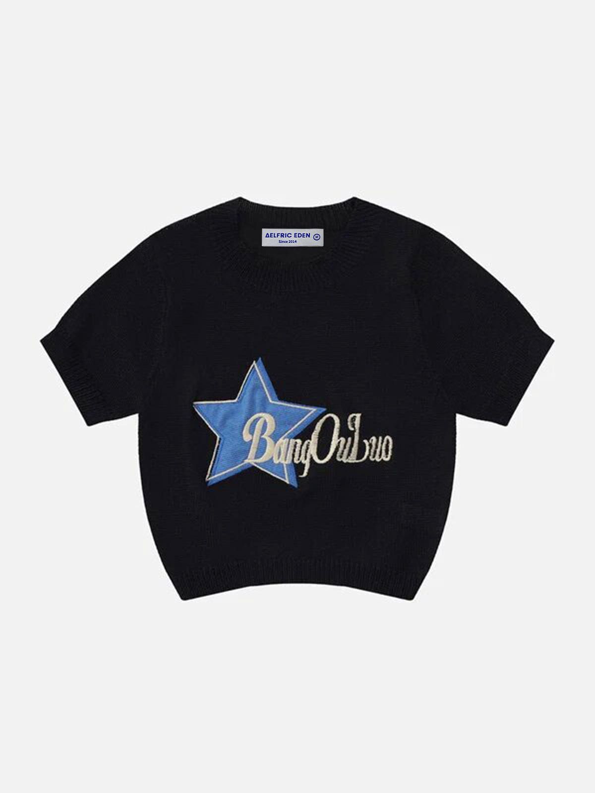 Star Letter Embroidery Tee sold by Aelfric Eden product image thumbnail 3