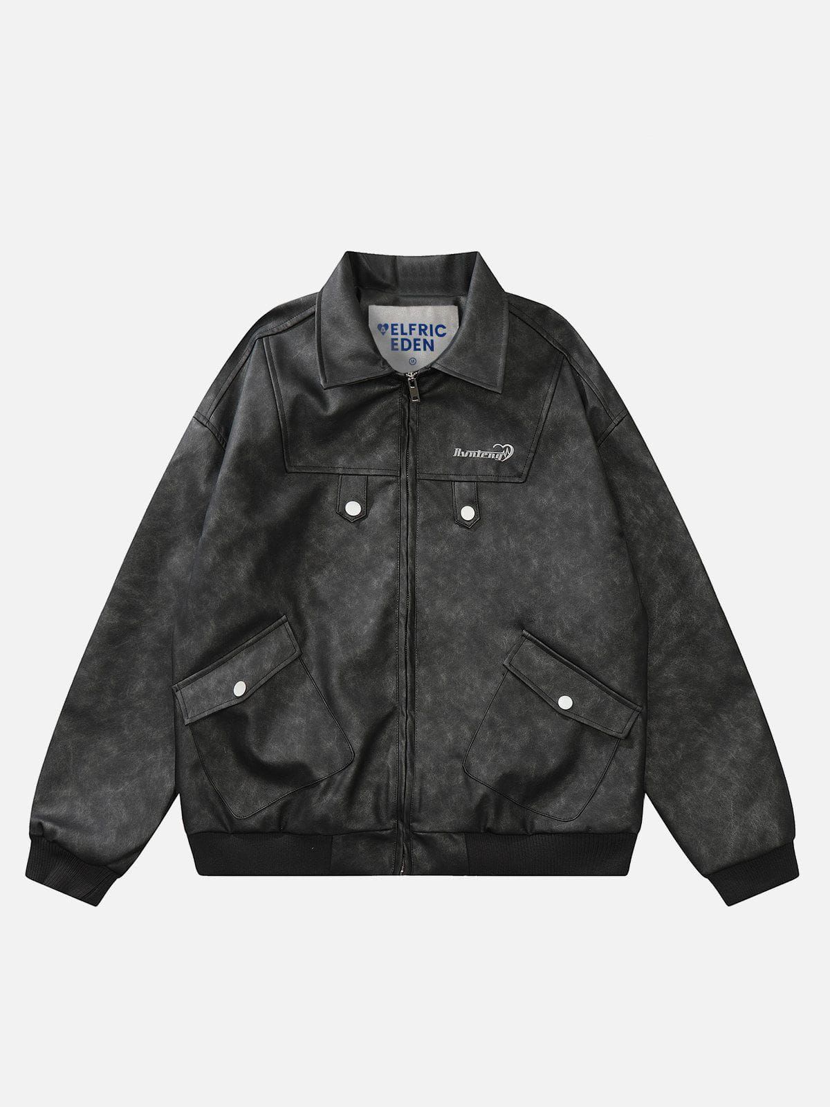 Aelfric Eden Slant Pocket Faux Leather Jacket sold by Aelfric Eden product image thumbnail 3