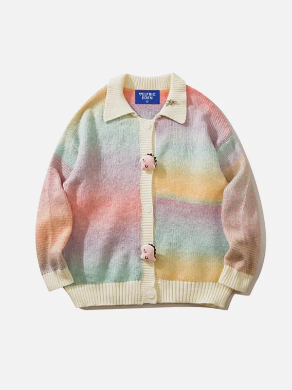 Aelfric Eden Rainbow Stripe Wool Blend Cardigan sold by Aelfric Eden