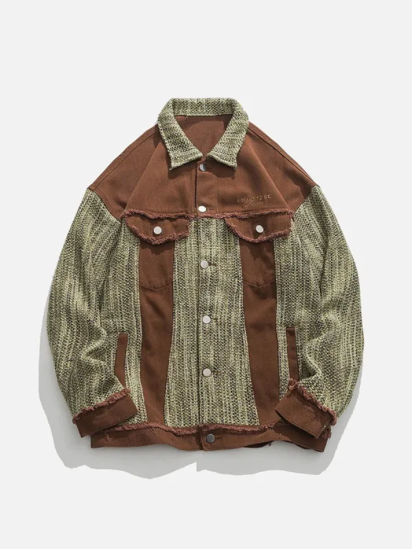 Aelfric Eden Vintage Colorblock Washed Denim Jacket sold by Aelfric Eden