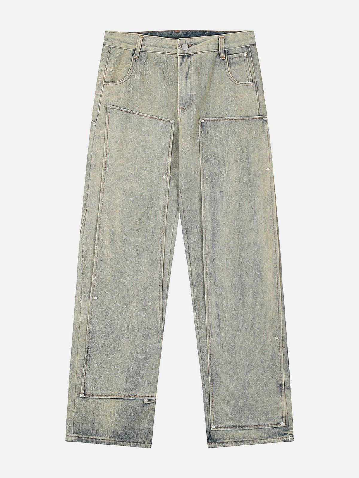 Aelfric Eden Irregular Rivet Decoration Jeans sold by Aelfric Eden