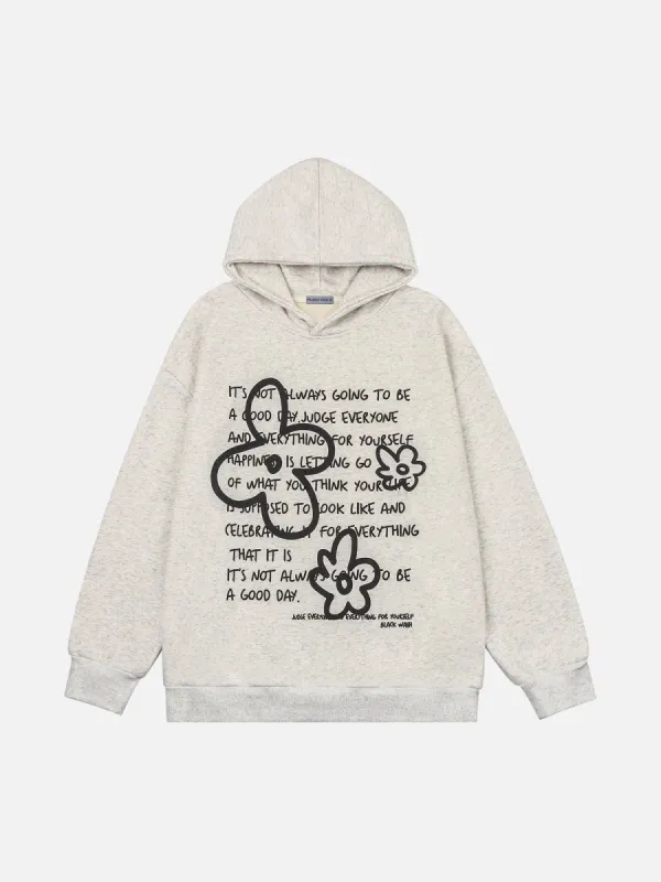 Aelfric Eden Flower Letter Print Hoodie sold by Aelfric Eden