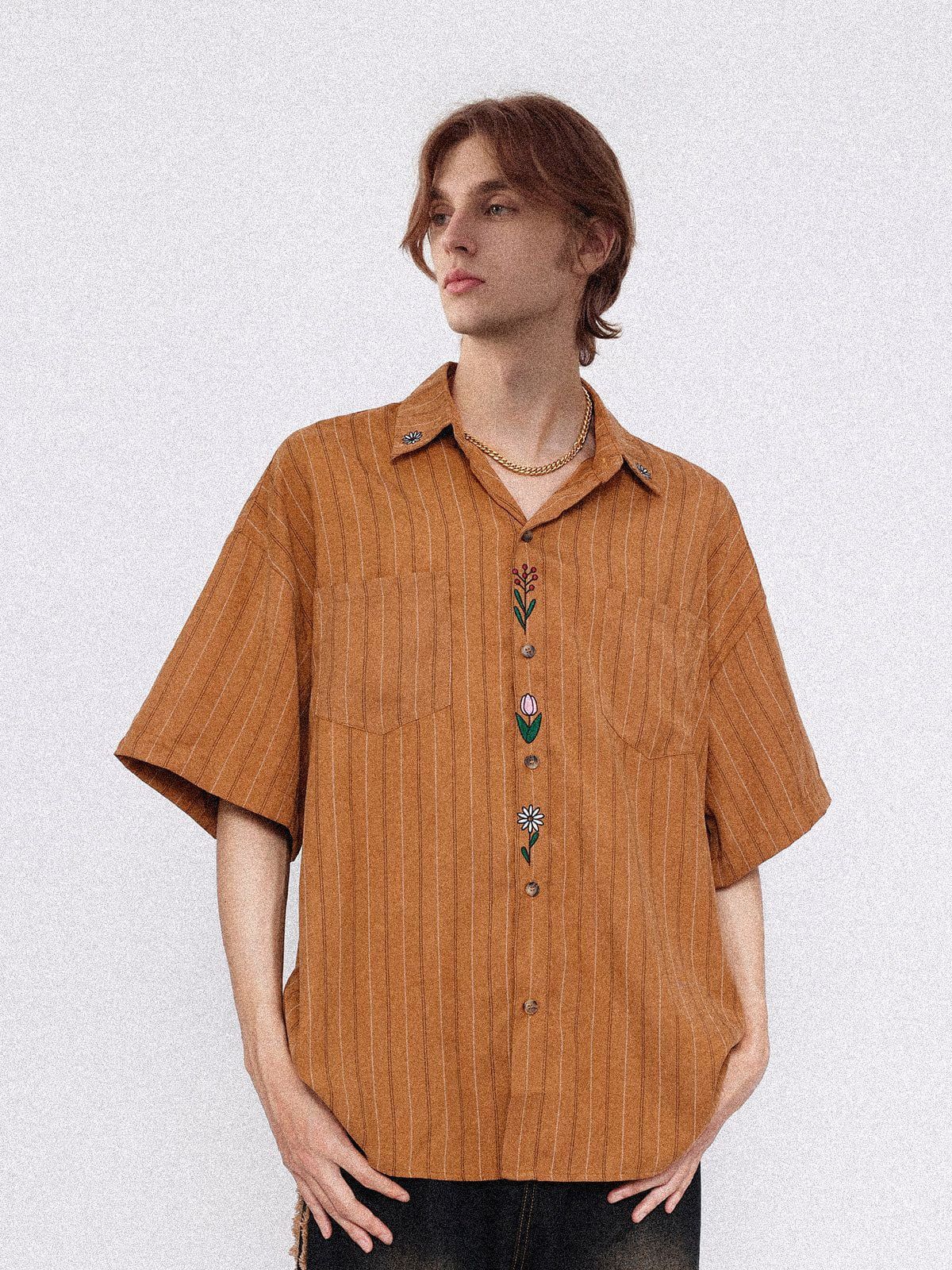 Aelfric Eden Vintage Embroidery Flowers Short Sleeve Shirt sold by Aelfric Eden