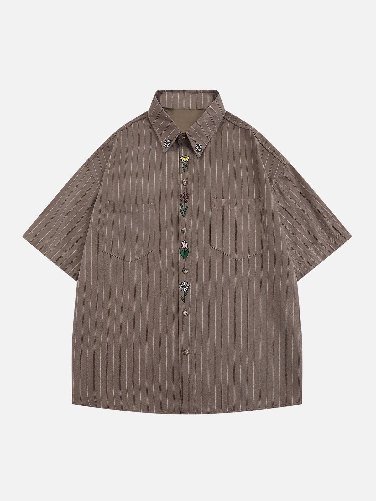 Aelfric Eden Vintage Embroidery Flowers Short Sleeve Shirt sold by Aelfric Eden product image thumbnail 3