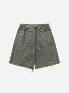 Aelfric Eden Fringe Letter Jorts sold by Aelfric Eden